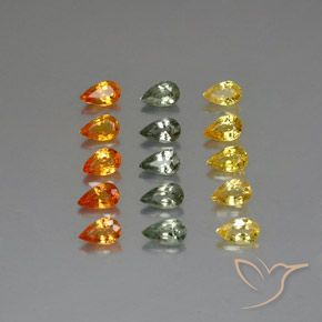 4.32ctw Naturel Multicolore Saphir, En forme de poire, VVS-VS