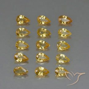 Achetez naturel 4,27ct jaune saphir gems, en forme de poire, en provenance tanzanie chez gemselect. en stock, livraison internationale!