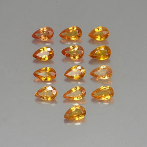 Achetez naturel 3,77ct orange saphir gems, en forme de poire, en provenance tanzanie chez gemselect. en stock, livraison internationale!