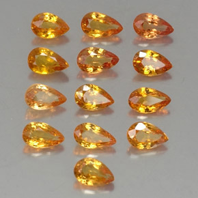 Achetez naturel 3,77ct orange saphir gems, en forme de poire, en provenance tanzanie chez gemselect. en stock, livraison internationale!