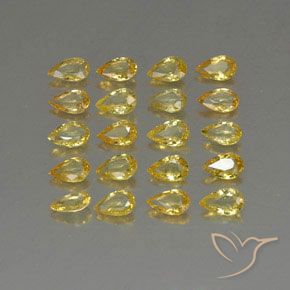 Achetez naturel 4,30ct jaune saphir gems, en forme de poire, en provenance tanzanie chez gemselect. en stock, livraison internationale!