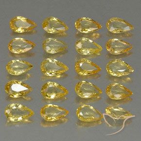 Achetez naturel 4,30ct jaune saphir gems, en forme de poire, en provenance tanzanie chez gemselect. en stock, livraison internationale!