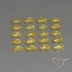 Achetez naturel 4,30ct jaune saphir gems, en forme de poire, en provenance tanzanie chez gemselect. en stock, livraison internationale!