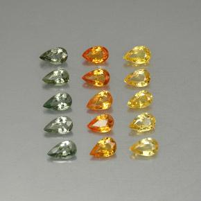 Achetez naturel 3,72ct multicolore saphir gems, en forme de poire, en provenance tanzanie chez gemselect. en stock, livraison internationale!