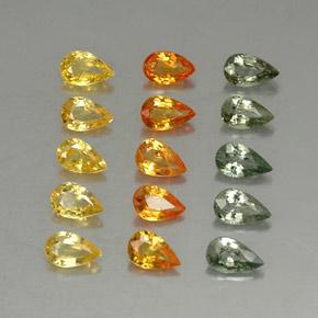 Achetez naturel 3,72ct multicolore saphir gems, en forme de poire, en provenance tanzanie chez gemselect. en stock, livraison internationale!
