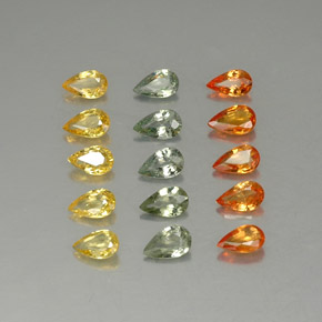 Achetez naturel 3,20ct multicolore saphir gems, en forme de poire, en provenance tanzanie chez gemselect. en stock, livraison internationale!