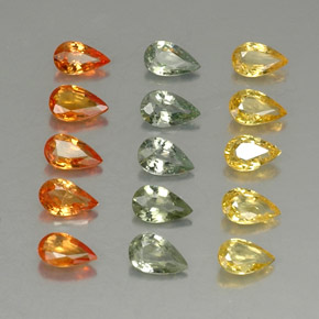 Achetez naturel 3,20ct multicolore saphir gems, en forme de poire, en provenance tanzanie chez gemselect. en stock, livraison internationale!
