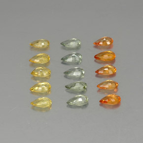 Achetez naturel 3,20ct multicolore saphir gems, en forme de poire, en provenance tanzanie chez gemselect. en stock, livraison internationale!
