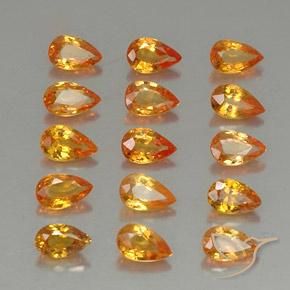 Shop natural 4.46ct Orange moyen Saphir gems, En forme de poire, from Tanzanie at GemSelect. In stock, global shipping!