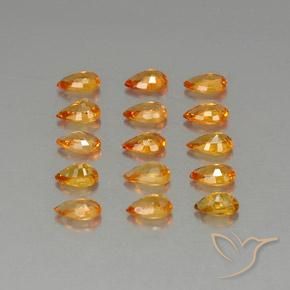 Shop natural 4.46ct Orange moyen Saphir gems, En forme de poire, from Tanzanie at GemSelect. In stock, global shipping!