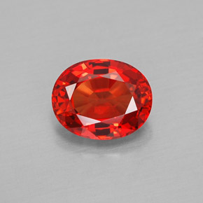 Saphir orange naturelle coupe ovale, 1,59 ct, VVS