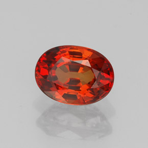 Saphir orange naturelle coupe ovale, 1,09 ct, VVS