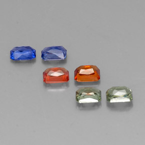 Achetez naturel ct multicolore saphir gems, taille émeraude, en provenance tanzanie (songea) chez gemselect. en stock, livraison internationale!