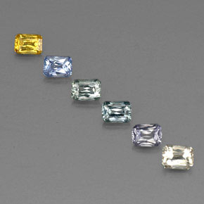 Achetez naturel ct multicolore saphir gems, taille émeraude, en provenance tanzanie (songea) chez gemselect. en stock, livraison internationale!