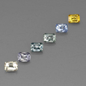 Achetez naturel ct multicolore saphir gems, taille émeraude, en provenance tanzanie (songea) chez gemselect. en stock, livraison internationale!