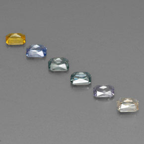 Achetez naturel ct multicolore saphir gems, taille émeraude, en provenance tanzanie (songea) chez gemselect. en stock, livraison internationale!