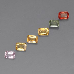 Achetez naturel 1,20ct multicolore saphir gems, taille émeraude, en provenance tanzanie chez gemselect. en stock, livraison internationale!