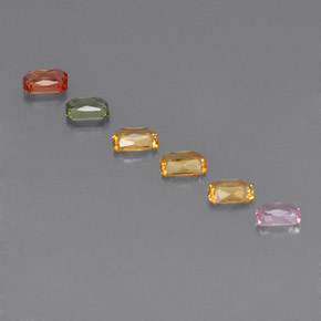 Achetez naturel 1,20ct multicolore saphir gems, taille émeraude, en provenance tanzanie chez gemselect. en stock, livraison internationale!