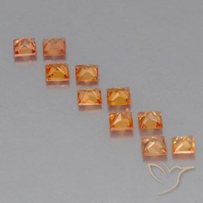 Achetez naturel 1,51ct orange saphir gems, carré, en provenance tanzanie chez gemselect. en stock, livraison internationale!