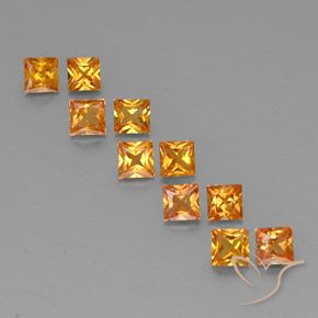 Achetez naturel 1,96ct orange saphir gems, carré, en provenance tanzanie chez gemselect. en stock, livraison internationale!