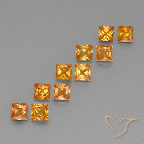 Achetez naturel 1,96ct orange saphir gems, carré, en provenance tanzanie chez gemselect. en stock, livraison internationale!