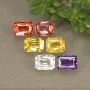 Achetez naturel 1,55ct multicolore saphir gems, taille émeraude, en provenance tanzanie chez gemselect. en stock, livraison internationale!