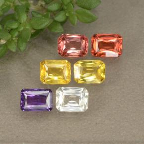 Achetez naturel 1,55ct multicolore saphir gems, taille émeraude, en provenance tanzanie chez gemselect. en stock, livraison internationale!