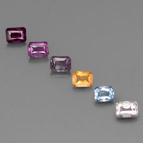 Achetez naturel ct multicolore saphir gems, taille émeraude, en provenance tanzanie chez gemselect. en stock, livraison internationale!