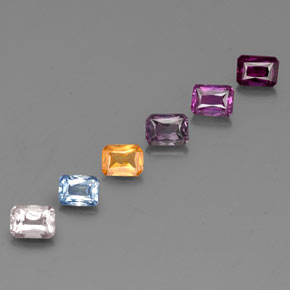 Achetez naturel ct multicolore saphir gems, taille émeraude, en provenance tanzanie chez gemselect. en stock, livraison internationale!
