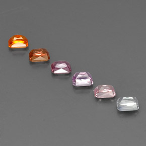 Achetez naturel 1,77ct multicolore saphir gems, taille émeraude, en provenance tanzanie chez gemselect. en stock, livraison internationale!