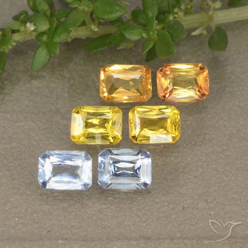 Achetez naturel 1,47ct multicolore saphir gems, taille émeraude, en provenance tanzanie chez gemselect. en stock, livraison internationale!