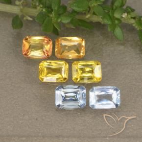 Achetez naturel 1,47ct multicolore saphir gems, taille émeraude, en provenance tanzanie chez gemselect. en stock, livraison internationale!