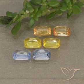 Achetez naturel 1,47ct multicolore saphir gems, taille émeraude, en provenance tanzanie chez gemselect. en stock, livraison internationale!