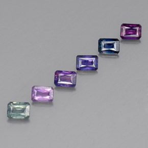 Achetez naturel ct multicolore saphir gems, taille émeraude, en provenance tanzanie (songea) chez gemselect. en stock, livraison internationale!