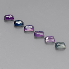 Achetez naturel ct multicolore saphir gems, taille émeraude, en provenance tanzanie (songea) chez gemselect. en stock, livraison internationale!