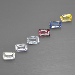 Achetez naturel 1,76ct multicolore saphir gems, taille émeraude, en provenance tanzanie chez gemselect. en stock, livraison internationale!