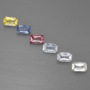Achetez naturel 1,76ct multicolore saphir gems, taille émeraude, en provenance tanzanie chez gemselect. en stock, livraison internationale!