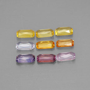 Achetez naturel 2,54ct multicolore saphir gems, taille émeraude, en provenance tanzanie chez gemselect. en stock, livraison internationale!