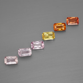 Achetez naturel ct multicolore saphir gems, taille émeraude, en provenance tanzanie chez gemselect. en stock, livraison internationale!