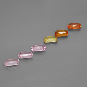 Achetez naturel ct multicolore saphir gems, taille émeraude, en provenance tanzanie chez gemselect. en stock, livraison internationale!