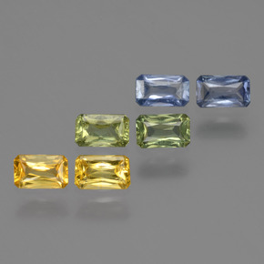 Achetez naturel 2,06ct multicolore saphir gems, taille émeraude, en provenance tanzanie chez gemselect. en stock, livraison internationale!