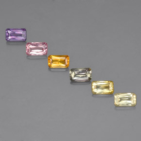 Achetez naturel ct multicolore saphir gems, taille émeraude, en provenance tanzanie (songea) chez gemselect. en stock, livraison internationale!