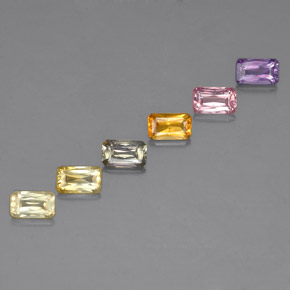 Achetez naturel ct multicolore saphir gems, taille émeraude, en provenance tanzanie (songea) chez gemselect. en stock, livraison internationale!