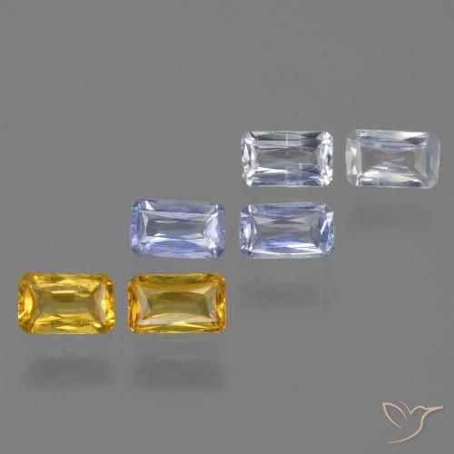 Achetez naturel 2,11ct multicolore saphir gems, taille émeraude, en provenance tanzanie chez gemselect. en stock, livraison internationale!