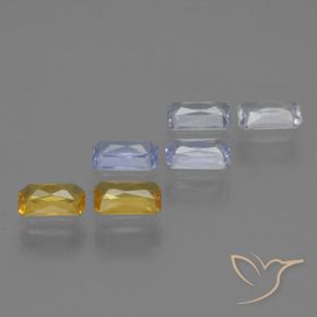 Achetez naturel 2,11ct multicolore saphir gems, taille émeraude, en provenance tanzanie chez gemselect. en stock, livraison internationale!