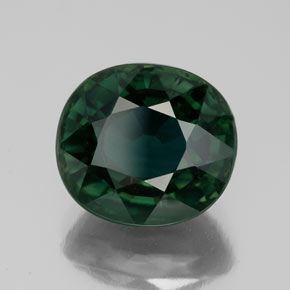 Saphir vert naturelle coupe ovale, 5,99 ct, VVS