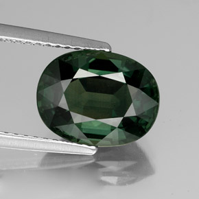 Saphir vert naturelle coupe ovale, 4,29 ct, VVS