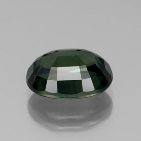 Saphir vert naturelle coupe ovale, 4,29 ct, VVS