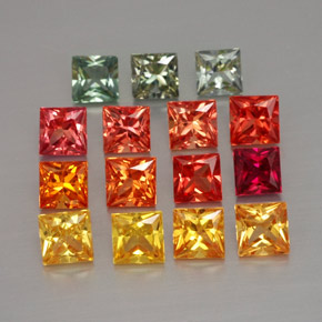 Achetez naturel ct multicolore saphir gems, carré, en provenance tanzanie (songea) chez gemselect. en stock, livraison internationale!