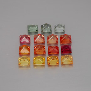 Achetez naturel ct multicolore saphir gems, carré, en provenance tanzanie (songea) chez gemselect. en stock, livraison internationale!